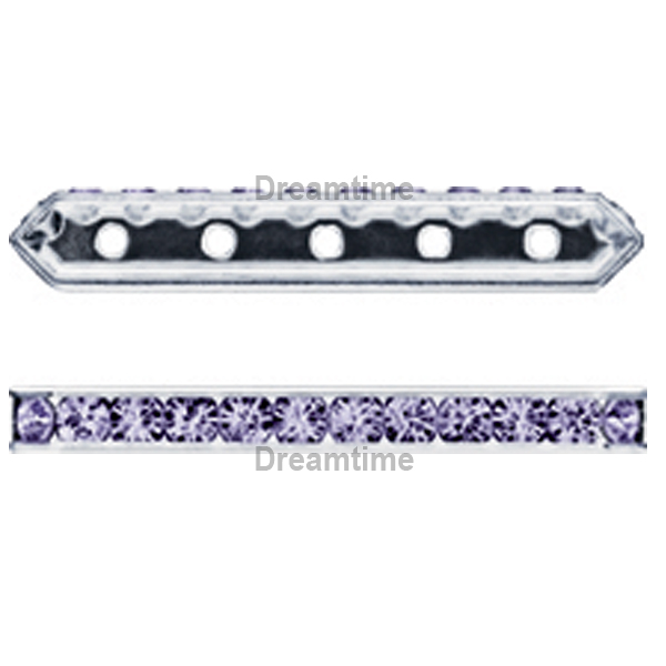 Dreamtime Crystal DC 77730 Rondelle Spacer Bars 5 Hole Purple Velvet/Silver
